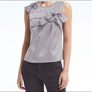 NWT Banana Republic Stripe Satin Taffeta Top Small